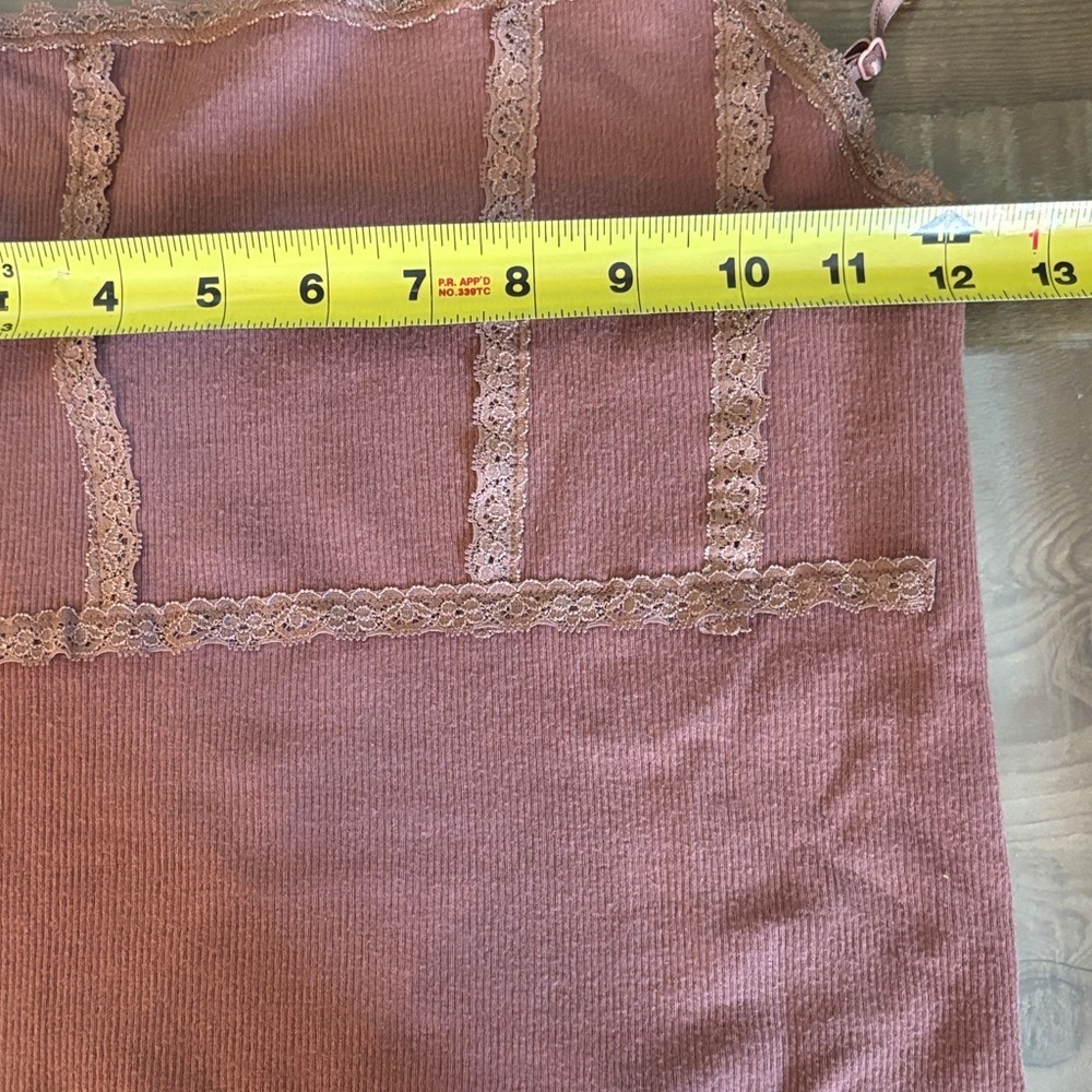 Urban outfitters Brown Tank Top W Lace Detail 🤩with Denim Shorts - Picture 8 of 8